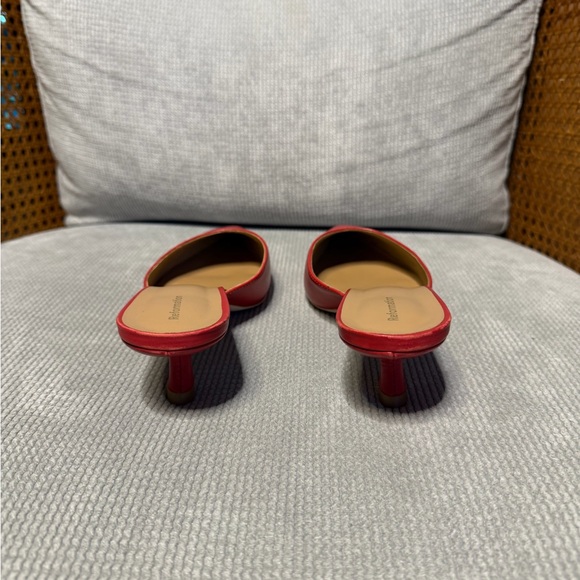 Reformation Wilda Kitten Mule Red Leather - Picture 6 of 9